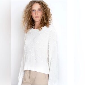 KULE White bubble sweater
